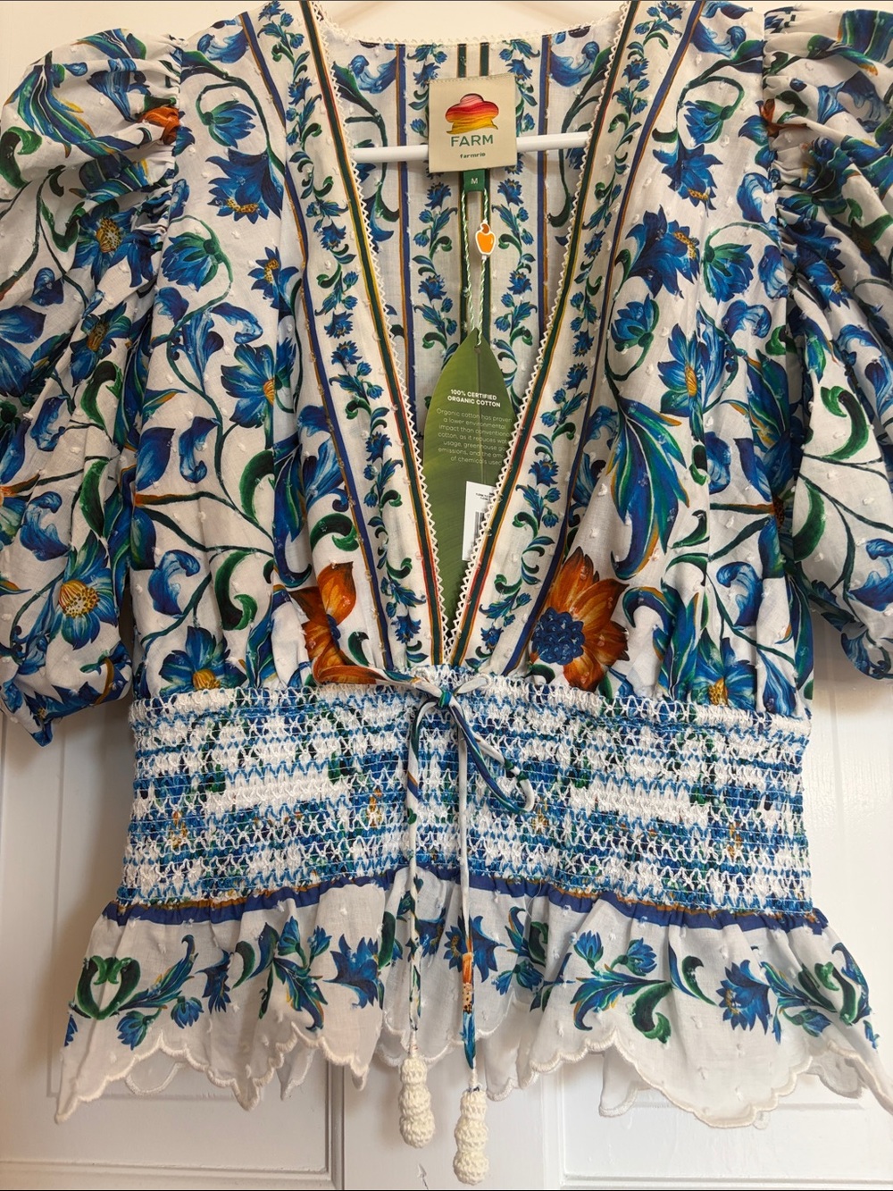 FARM Rio Flora Tile Off-White Blouse - Picture 4 of 6